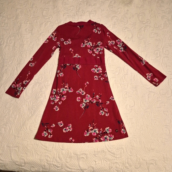 Tea Collection girls size 10 red floral design long sleeve dress  VGUC - Picture 3 of 5